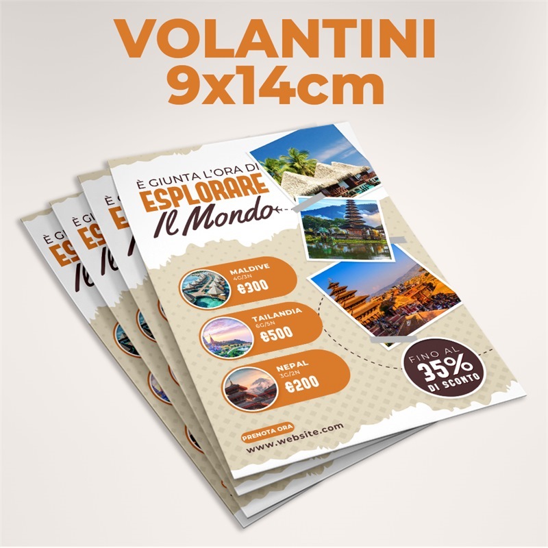Volantini 9x14 cm - Stampa FAST - Consegna in 24H