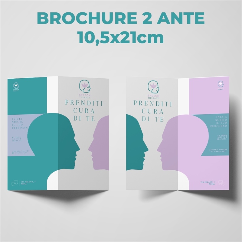 Brochure 2 Ante - 10,5x21 cm - Stampa FAST - Consegna in 24H