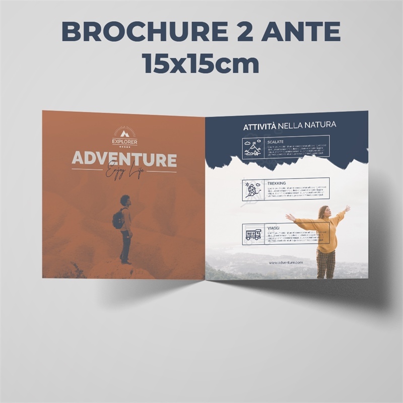 Brochure 2 Ante - 15x15 cm - Stampa FAST - Consegna in 24H
