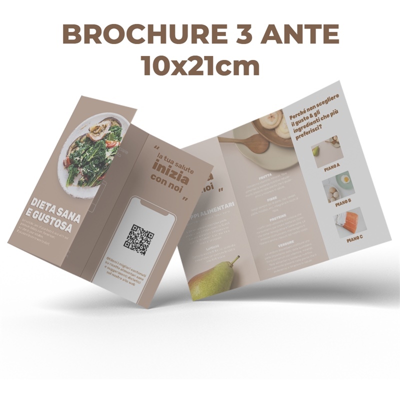 Brochure 3 Ante - 10x21 cm - Stampa FAST - Consegna in 24H