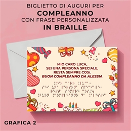 Biglietti di auguri con scritta in braille