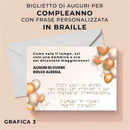 Biglietti di auguri con scritta in braille