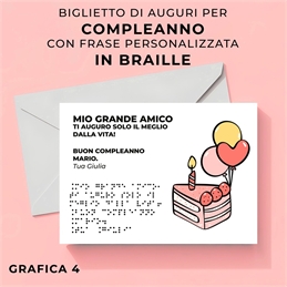 Biglietti di auguri con scritta in braille
