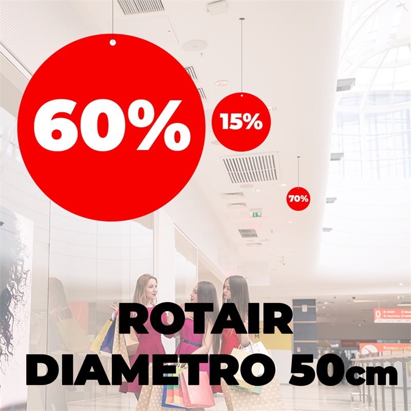 Cartelli Rotair Grandi 50x50cm - Percentuale Saldi