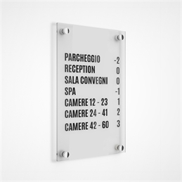 Targa in plexiglass trasparente