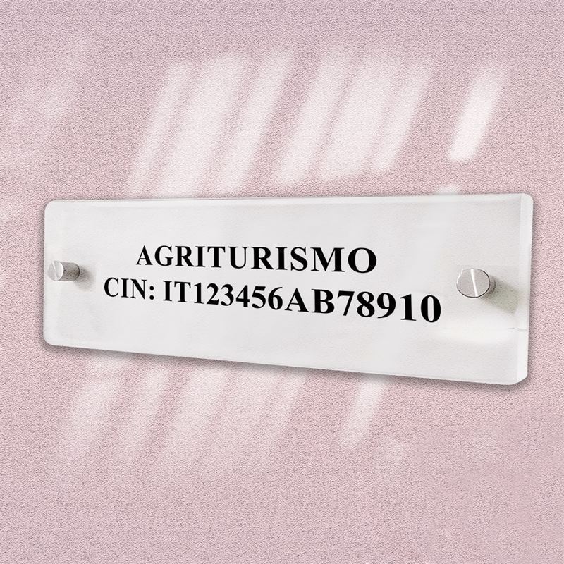 Targa CIN - Stutture turistiche - Plexiglass trasparente 5mm