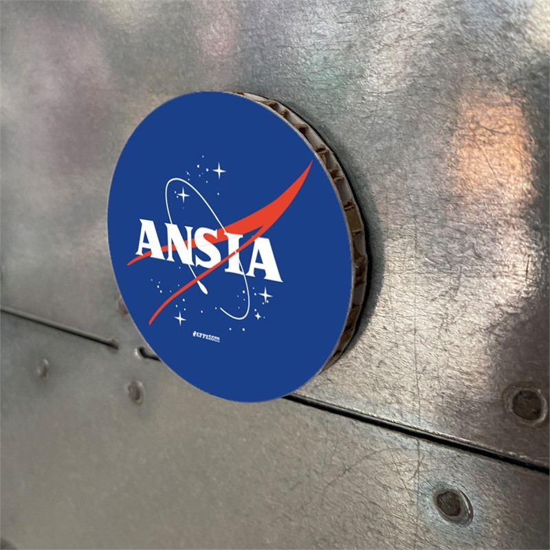 Calamita in cartone alveolare cerchio 6cm - Loghi Comuni - Ansia