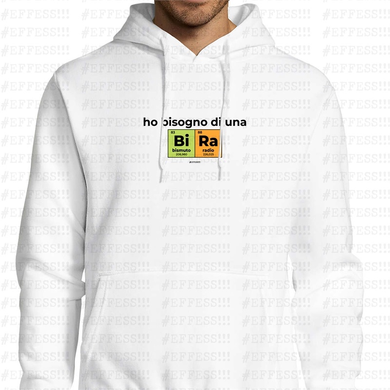 Felpa con Cappuccio - Ho bisogno di una BiRa