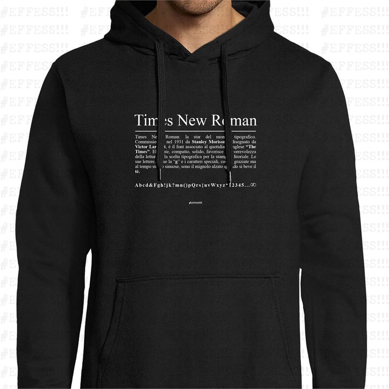 Felpa con Cappuccio - Times New Roman Felpa con Cappuccio - Times New Roman