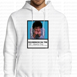 Felpa con Cappuccio - Pantoni Cinematografici - Ricomincio da Tre - Pantone 313C