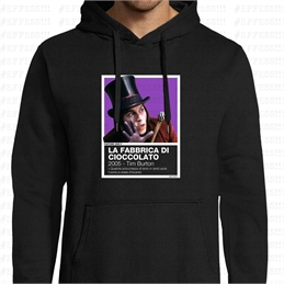 Felpa con Cappuccio - Pantoni Cinematografici - La Fabbrica di Cioccolato - Pantone 2582C