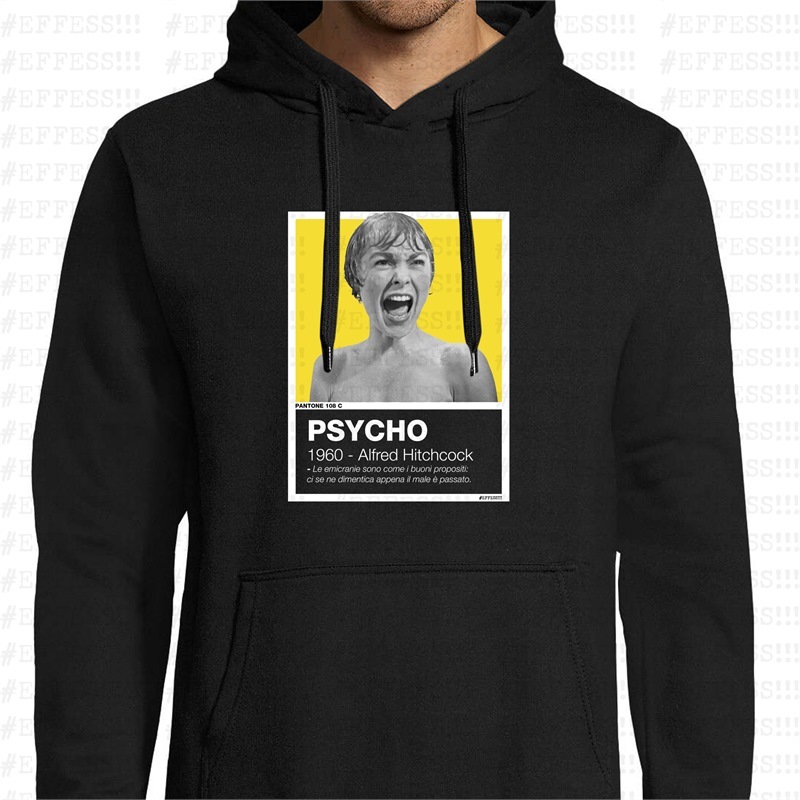 Felpa con Cappuccio - Pantoni Cinematografici - Psycho - Pantone 108C