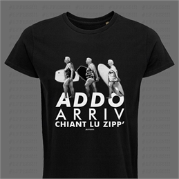 T-shirt nera - Addò arriv chiant lu zipp'