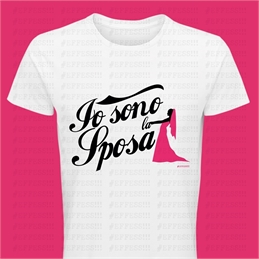 T-Shirt bianca Addio al Nubilato - Io sono la sposa bianca