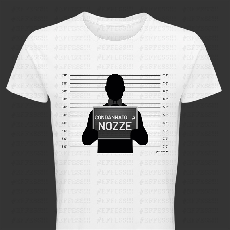 T-Shirt bianca Addio al Celibato - Condannato a nozze