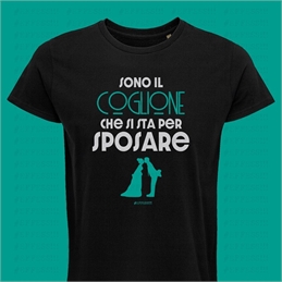 T-Shirt nera Addio al Celibato - Sono il coglione che si sta per sposare