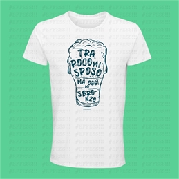 T-Shirt bianca Addio al Celibato - Tra poco mi sposo ma oggi mi sbronzo