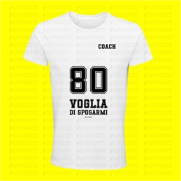 T-Shirt bianca Addio al Celibato - 80 voglia di sposarmi