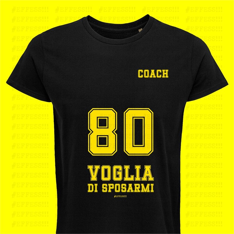 T-Shirt nera Addio al Celibato - 80 voglia di sposarmi