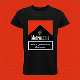 T-Shirt nera Addio al Celibato - Il matrimonio nuoce gravemente alla salute