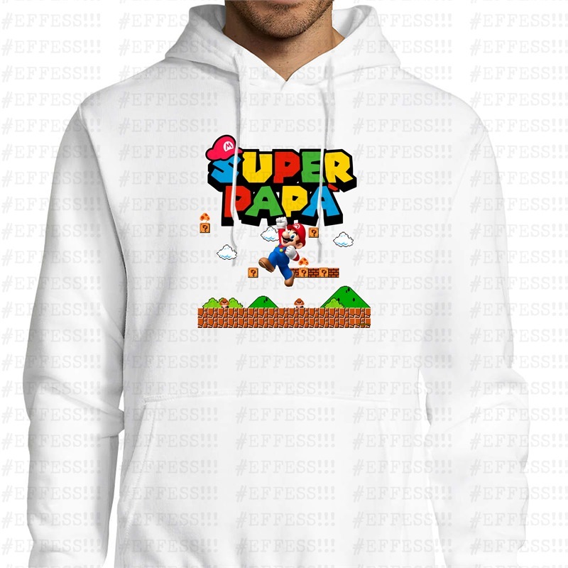 Felpa con cappuccio - Festa del Papà - SUPER PAPÀ MARIO BROS