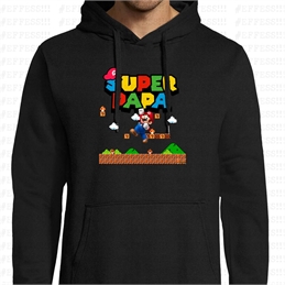 Felpa con cappuccio - Festa del Papà - SUPER PAPÀ MARIO BROS