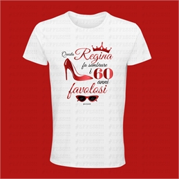 T-Shirt bianca 60 Anni - Questa regina fa sembrare i 60 anni favolosi