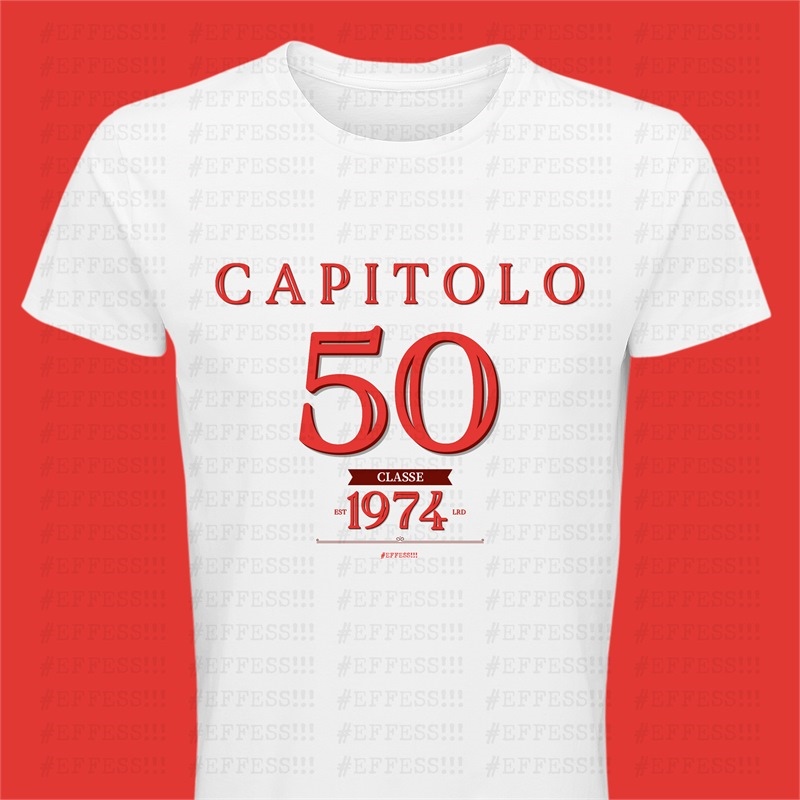 T-Shirt bianca 50 Anni - Capitolo 50 since 1974