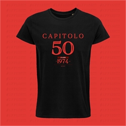 T-Shirt nera 50 Anni - Capitolo 50 since 1974