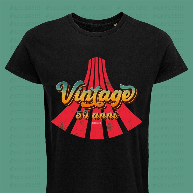 T-Shirt nera 50 Anni - Vintage 50 anni