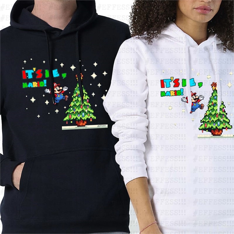 Felpa con Cappuccio Xmas - Super Mario